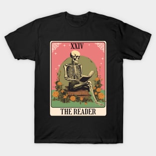 The Reader, Skeleton Tarrot Card T-Shirt